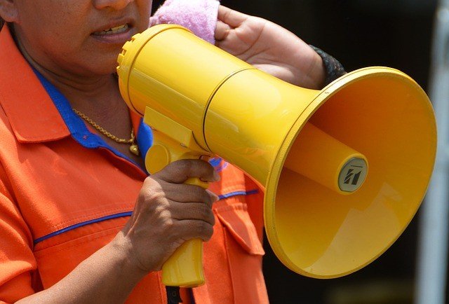 Bullhorn at a rally