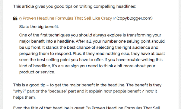 An example of content curation.