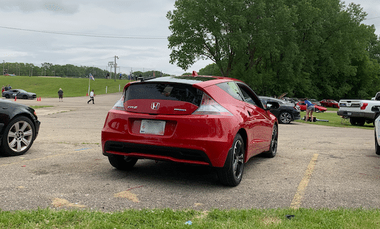 My 2015 Honda CR-Z, red, at the track