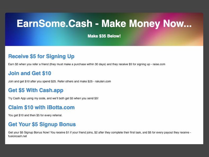 EarnSome.cash website