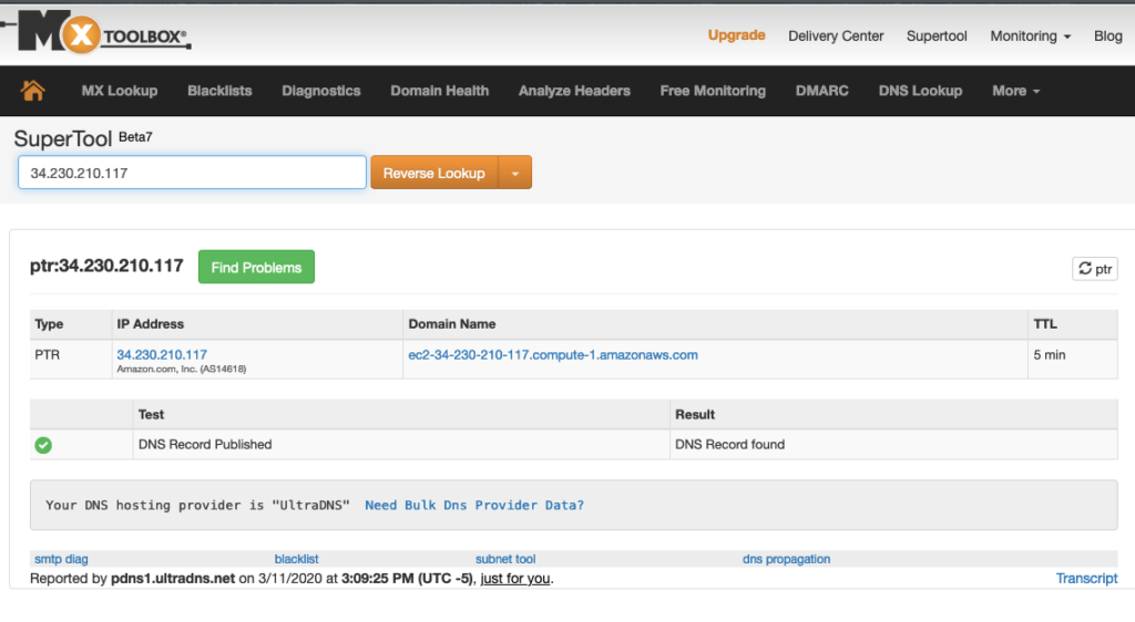 Reverse DNS lookup for tonyherman.com