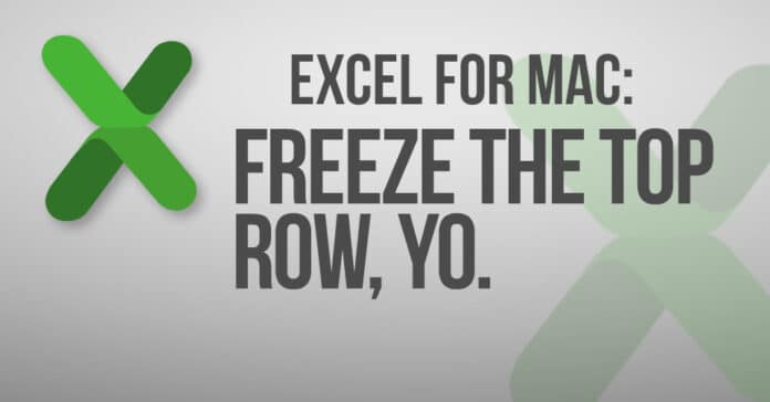 Excel for Mac: Freeze the Top Row, Yo.