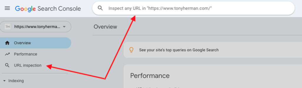 Google Search Console's URL Inspection tool