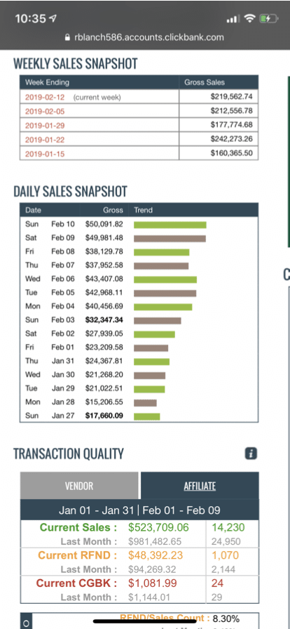 Robby's Clickbank account