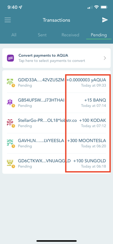 New deposit into LOBSTR