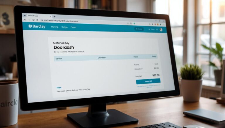 A DoorDash charge on a bank statement on a computer screen