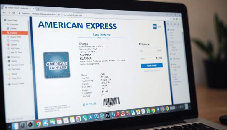 A charge for KLARNA on a bank statement seen on a computer screen