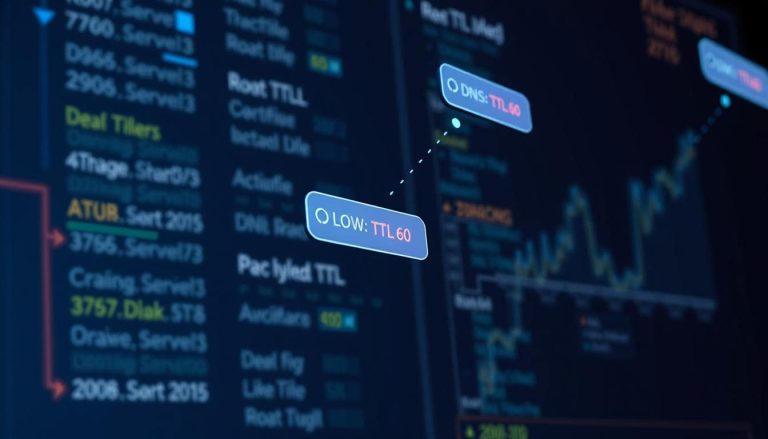 Low TTL times are seen in DNS records.