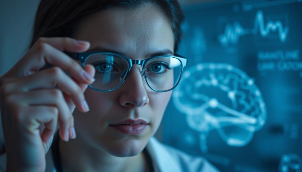 A doctor and brain image