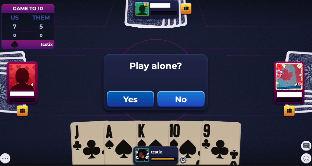 Euchre.com screen shot