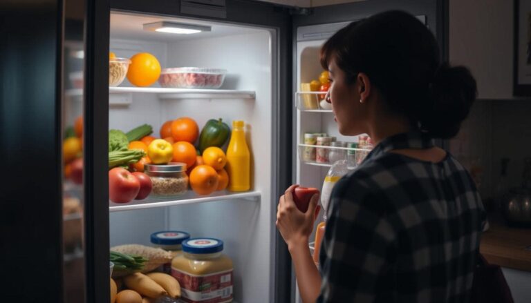 Someone looking at food in their refridgerator