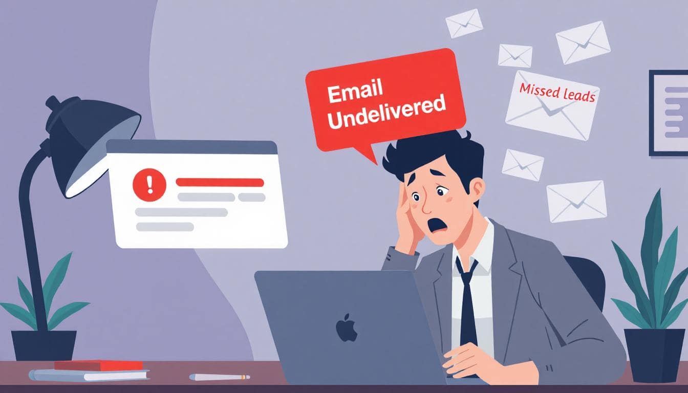 Someone finding out that emails from their website have not been delivered.