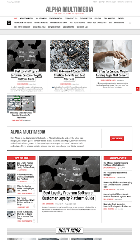 Alpha Multimedia website