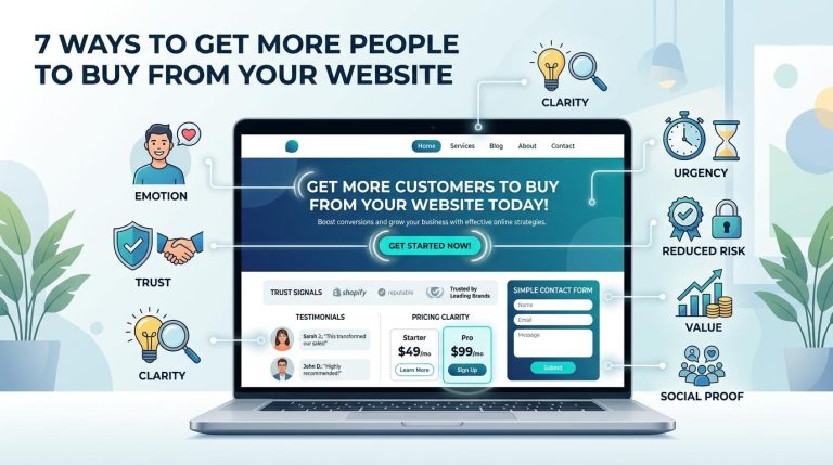 Learn 7 simple ways to make your website more persuasive by reducing doubt, showing value clearly, and helping more visitors feel ready to buy.