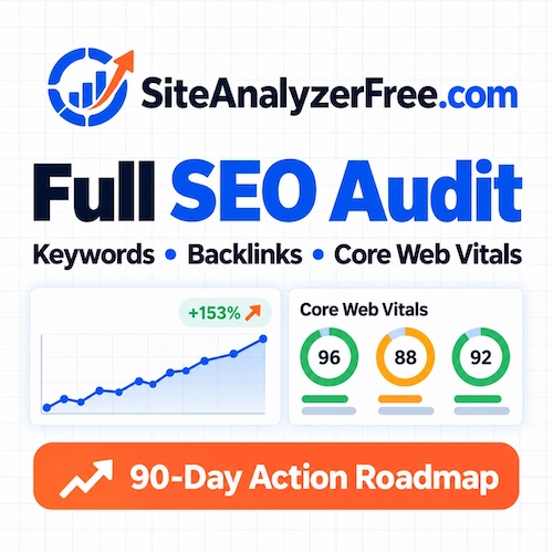 Full SEO Audit
Keywords • Backlinks • Core Web Vitals
+153% 7
Core Web Vitals
معممم.
96
88
92
N 90-Day Action Roadmap